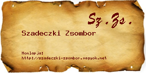 Szadeczki Zsombor névjegykártya