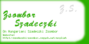 zsombor szadeczki business card